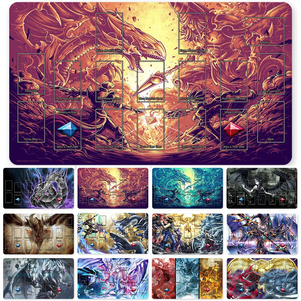 

HOT OCG Playmat Blue-eyes Ultimate Dragon Dark Magician Duel Monsters Playmats Compatible for YuGiOh TCG + Free Bag - ygo (15)