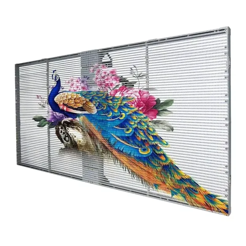 Clear Transparent LED Video TV Wall P3.91mm Indoor LED Mesh Curtain Digital Signage Displays 3D Led Screen P3.91