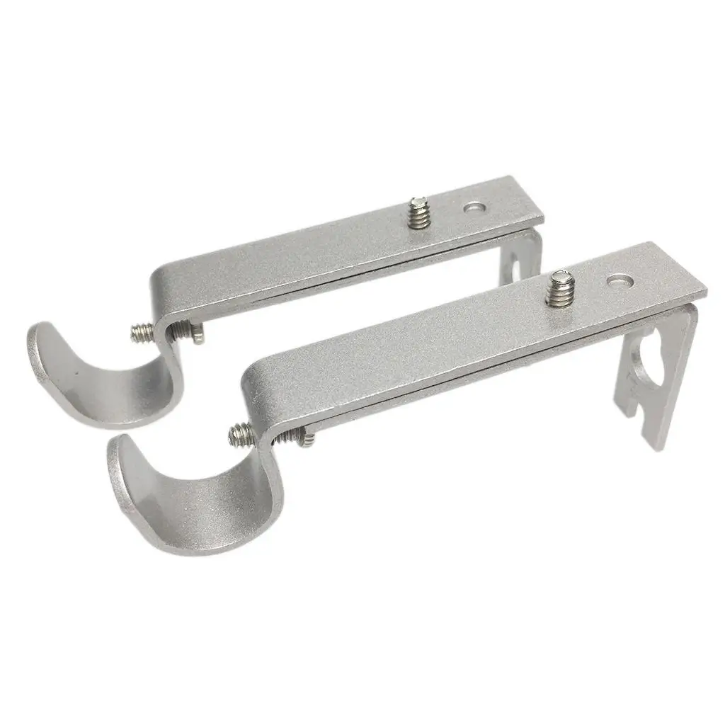 Iron Curtain Pole Rod Bracket Adjustable Wall Mount Holder Heavy Duty Fixing for Bedroom Curtain Rods