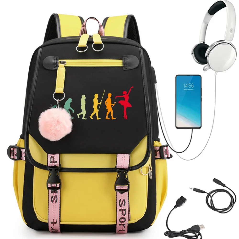 Sac à dos tendance à la mode pour femmes, sac à dos tendance pour adolescentes, sac d'école de danse de Ballet, Kawaii