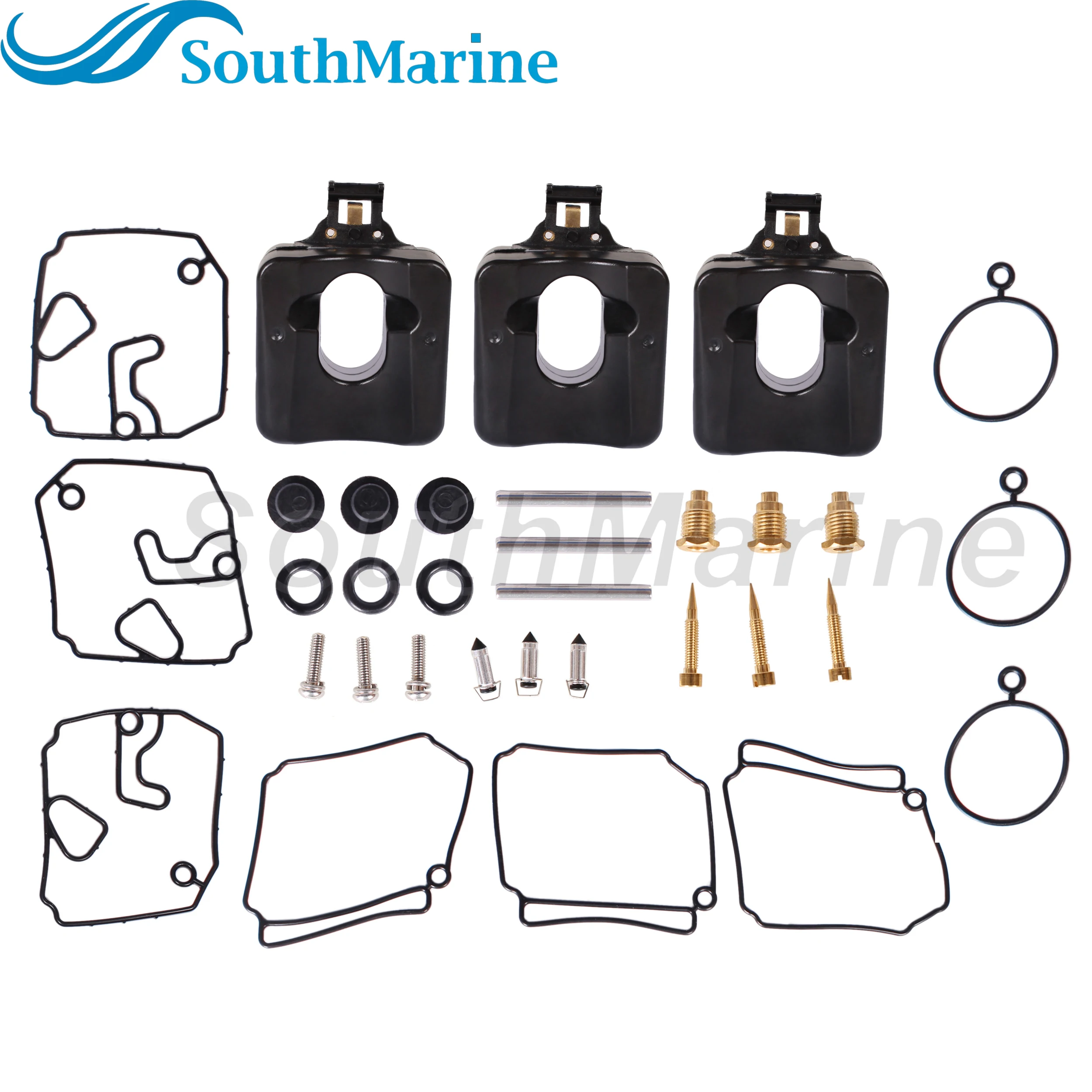 Outboard Motor 6H4-W0093-02 03 04 18-7768 Carburetor Repair Rebuild Kit & Gasket for Yamaha 40HP 50HP, 8M6010313 for Mercury