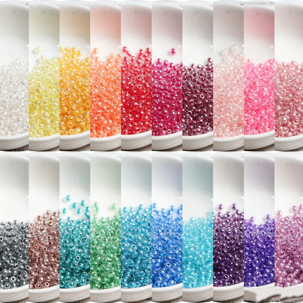 3mm4mm Internal Dyed Heart High Brightness Iridescent Glass Beads Handmade Bead Scattered Beads DIY Bracelet Necklace Decoration