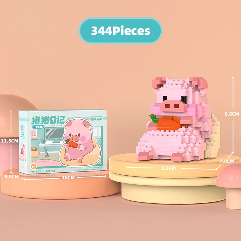 Дневник свиньи, домашнее животное, 3D мини-бриллиантовые блоки, кирпичи, сделай сам, животное, милая модель свиньи, микро строительные блоки, игрушка для раннего обучения, детская игрушка, домашний декор