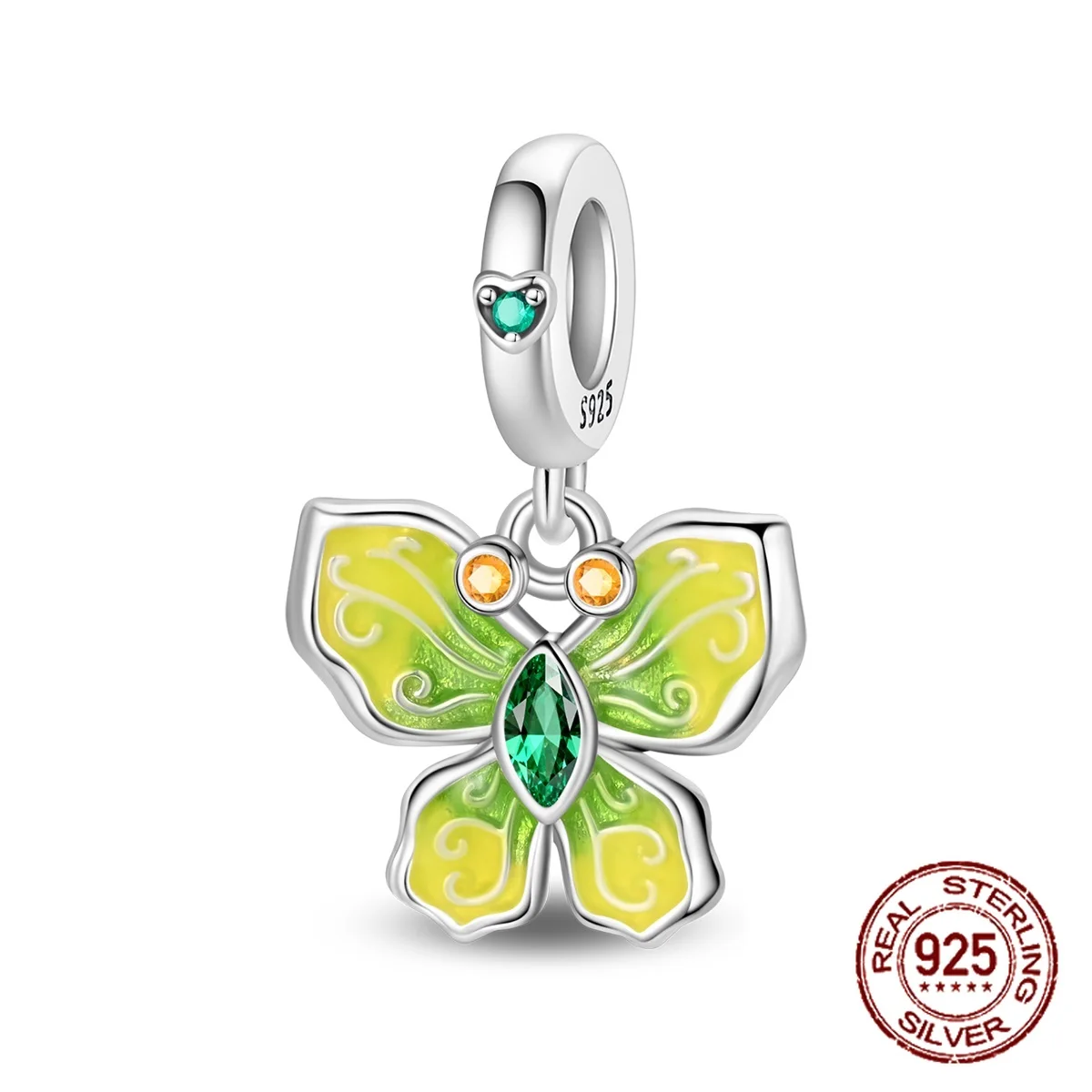 

Стерлингового Серебра 925, весна-лето, зеленый градиент, подвеска-бабочка, подходит для оригинальных браслетов, женские ювелирные изделия «сделай сам», подарок