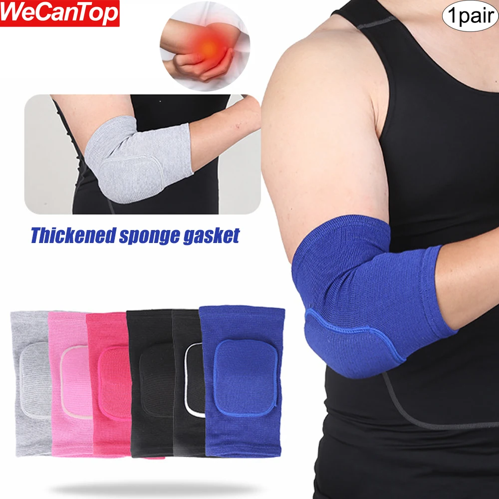 1Pair Elbow Pads Cover Tight Non-slip Sponge Elbow Sleeves Breathable Flexible Elastic Adult Teens Elbow Brace Support Protector