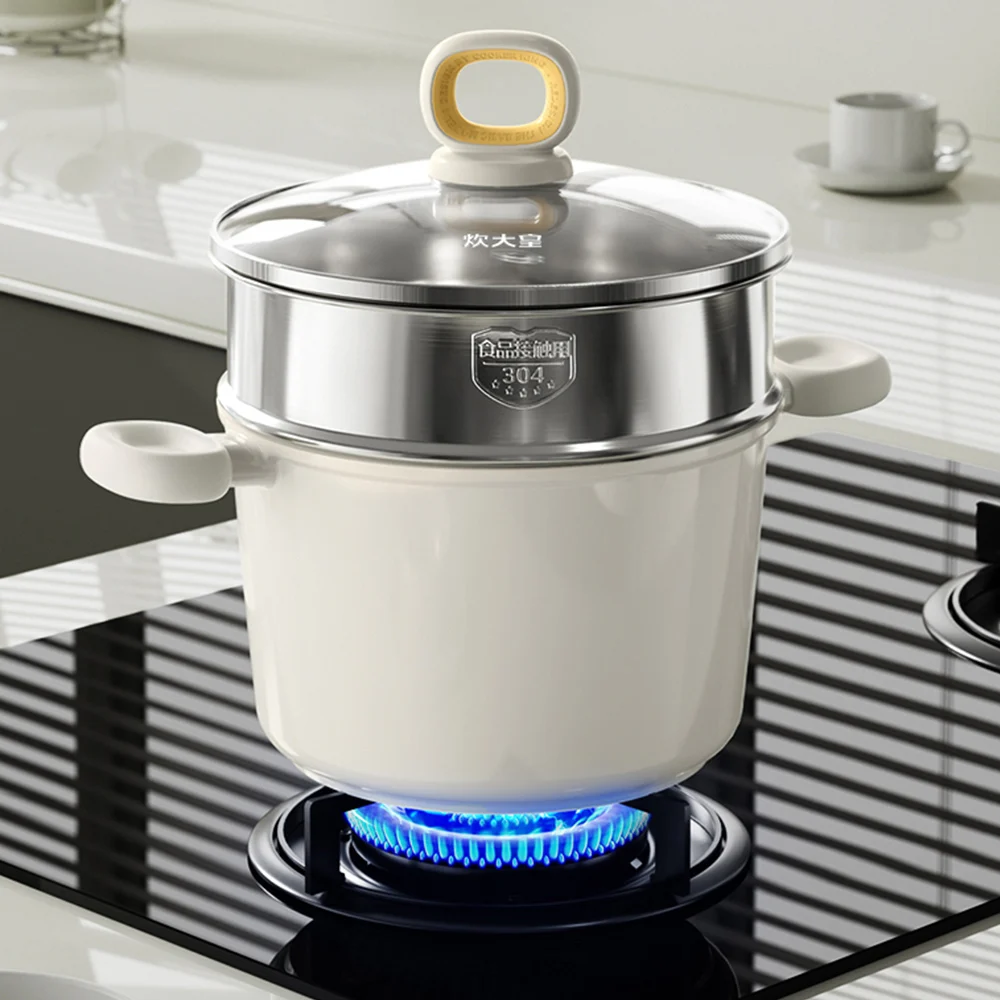 

COOKER KING суповая кастрюля без покрытия с антипригарным покрытием, кастрюля для приготовления на пару, титановая керамическая кастрюля, газовая индукционная плита, универсальная кухонная утварь