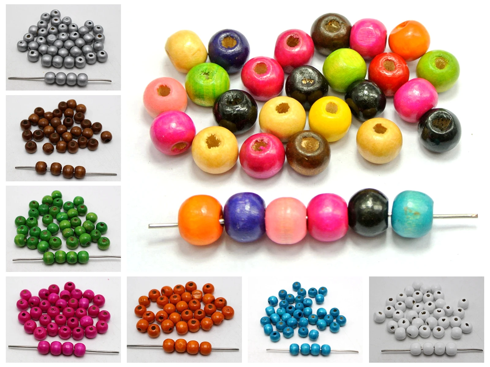 200 Round Wood Beads 10mm(3/8\