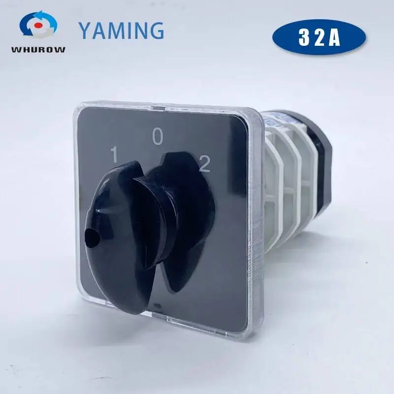

32A Changeover Knob Rotary Switch YMZ12 Series 1-4 Poles Two/Three Positions Silver Contact Manual Transfer Cam Selector LW31