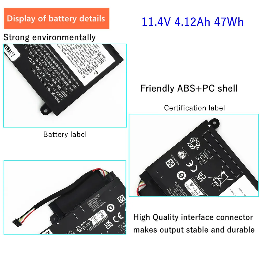 45N1754 Laptop Battery For ThinkPad E460C E450 E460 E450C 45N1755 11.4V 47Wh