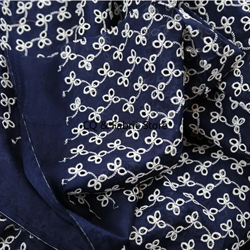 High Density Cotton Hollow Embroidery Fabric Dress Clothing Fabric Soft And Breathable Handmade DIY Cloth