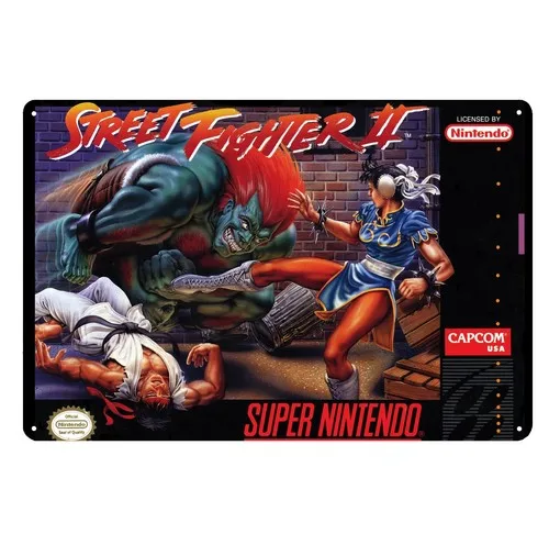 2 Retro Super Video Game Metal Poster 20x30cm (8x12inch)-aluminum