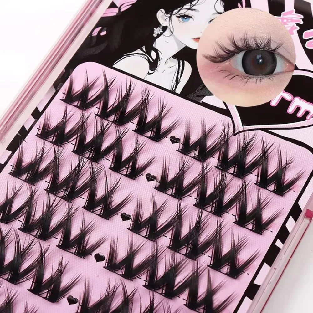 Nuevo Pestañas postizas sin pegamento, pestañas de racimo segmentadas naturales, pestañas de Anime reutilizables DIY