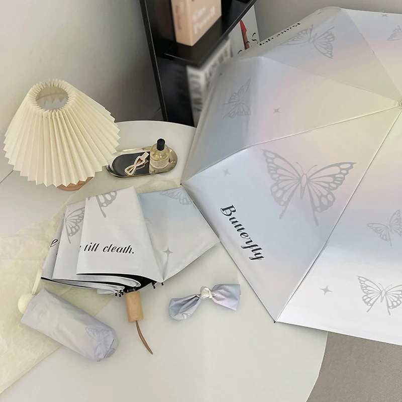 

Складной зонт двойного назначения Dreamy Butterfly с защитой от дождя и солнца для женщин, автоматический солнцезащитный зонт с защитой от ультрафиолета, солнцезащитный зонт