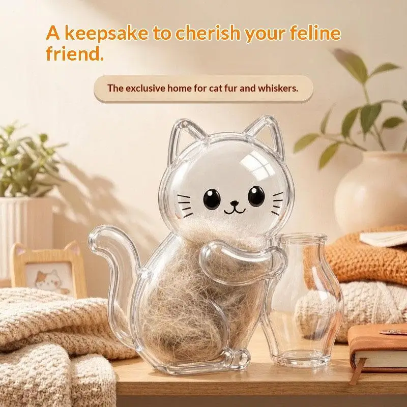 Transparent Cat Hair Storage Refrigerator Pet Fur Keepsake Capsule DIY Souvenirs Cat Whiskers Collector Fridge Magnet