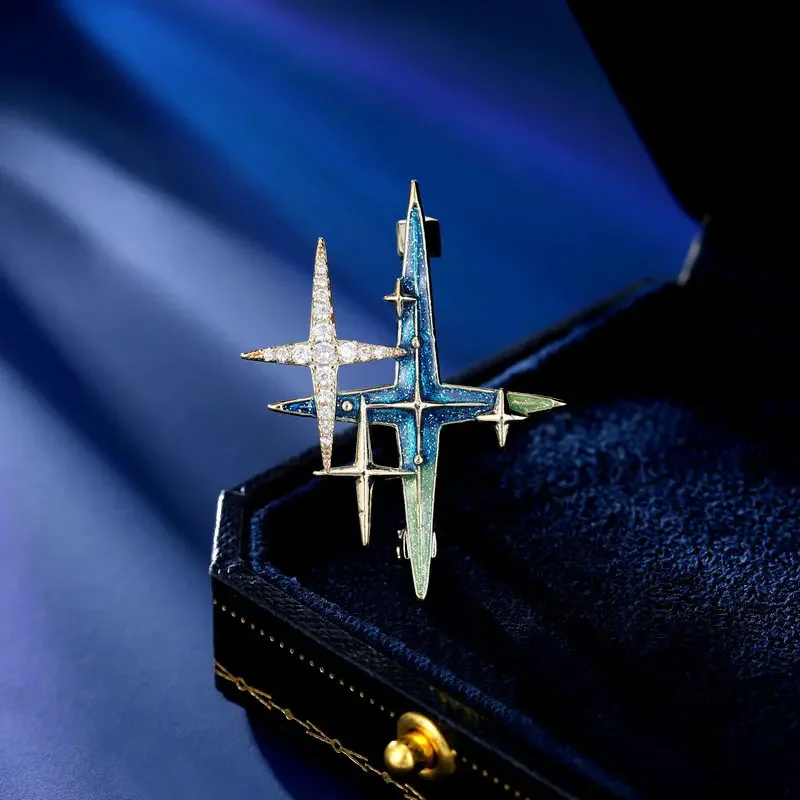 "Full Sky Stars, design di nicchia, giacca da abito di fascia alta, accessori, vestiti fissi, spilla unisex per pioggia di meteoriti.