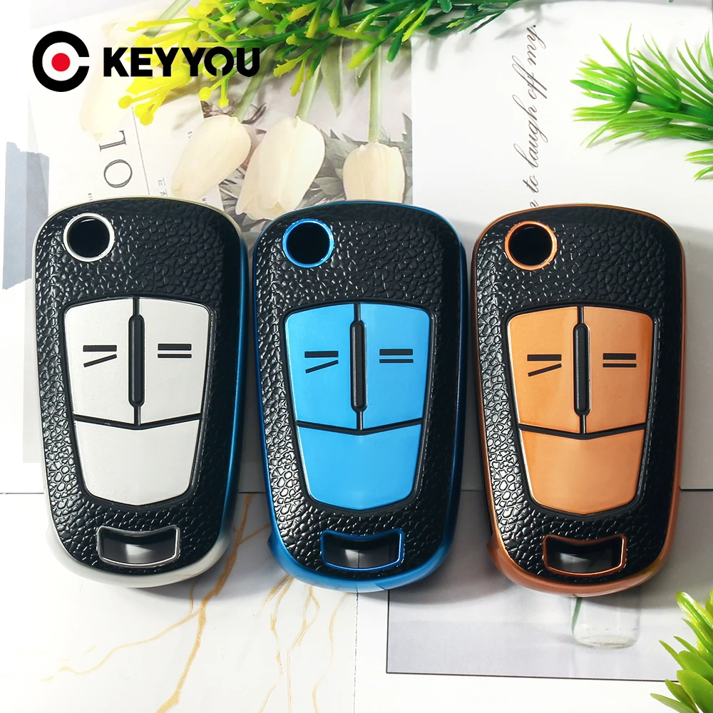 

KEYYOU 2 Buttons Leather TPU Car Key Case Cover Shell For Opel Vauxhall Astra H Corsa D Vectra Zafira Astra Vectra Signum