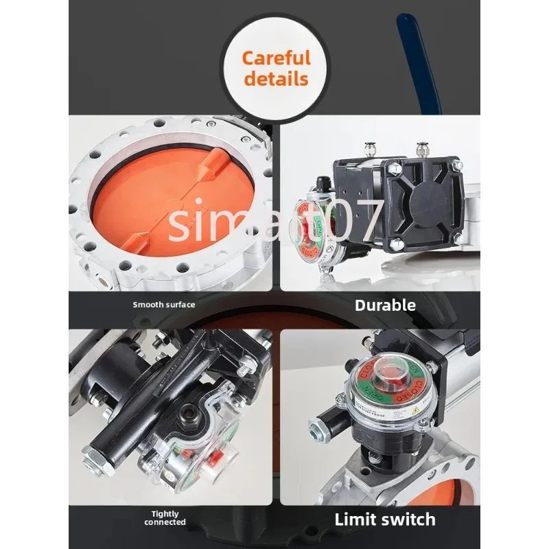 Aluminum Alloy Pneumatic Powder Butterfly Valve - Single/Double Flange Dust Valve (DN100-DN400)