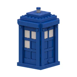 Moc Doctored Whoed Blue Phone Booth Building Blocks Retro Telephone City Street Accessories Parts Bricks Open Door Toys