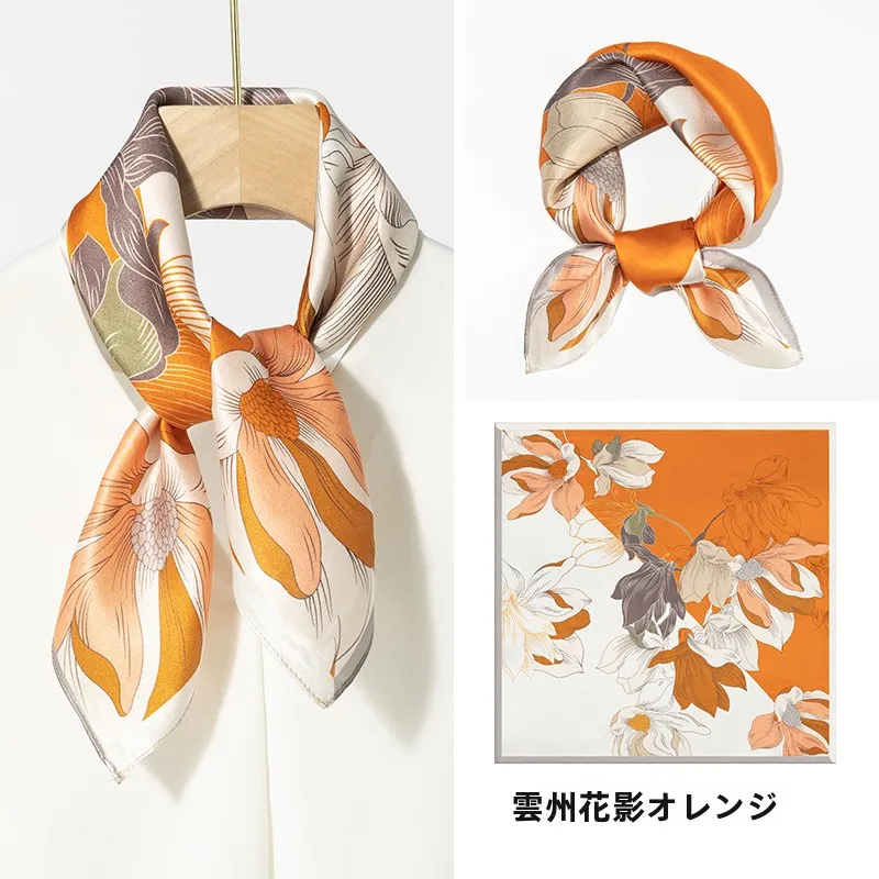 シルクスカーフ-上海ストーリー-マルベリーシルク-スクエアスカーフ-通勤ママスタイル-誕生日ギフトボックス-中国風デジタルプリント-花柄