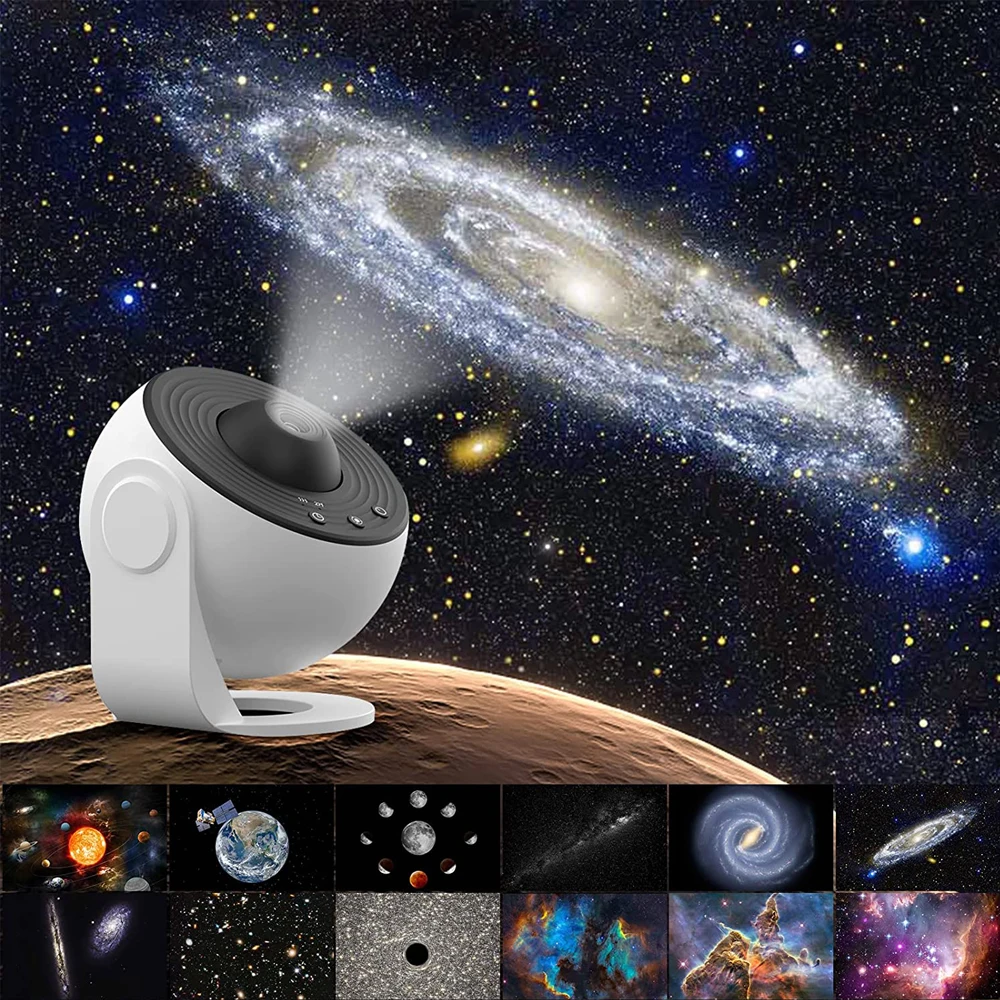 Star Galaxy Planetarium Projector for Bedroom 360° Degree Rotation Sky Night Light with 12 Galaxy Discs Large Projection Area