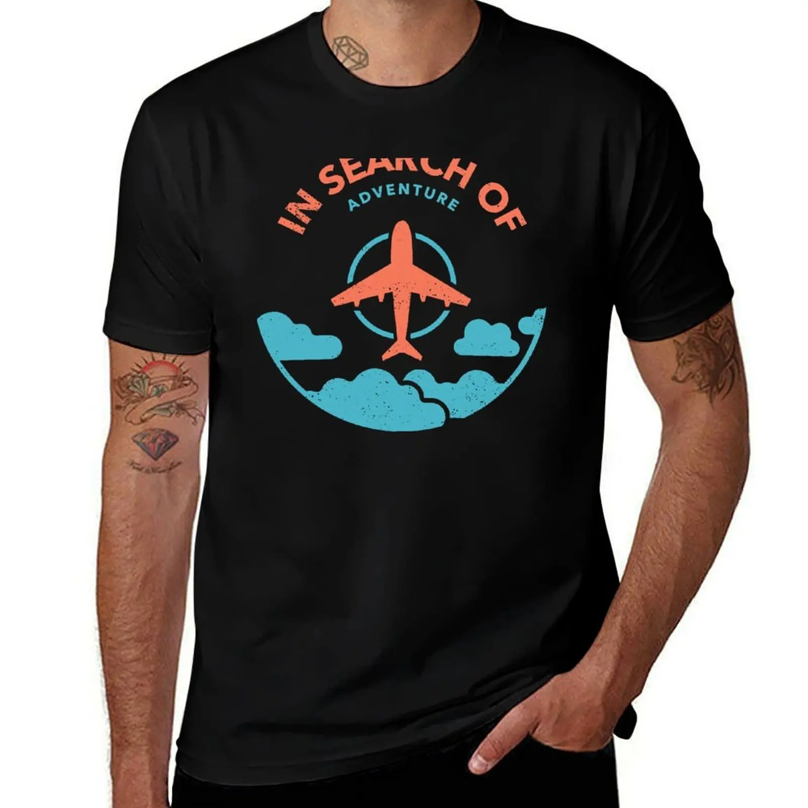 

In search of adventure Travel T-Shirt basketball graphic tees anime shirt customizeds Men's t-shirts