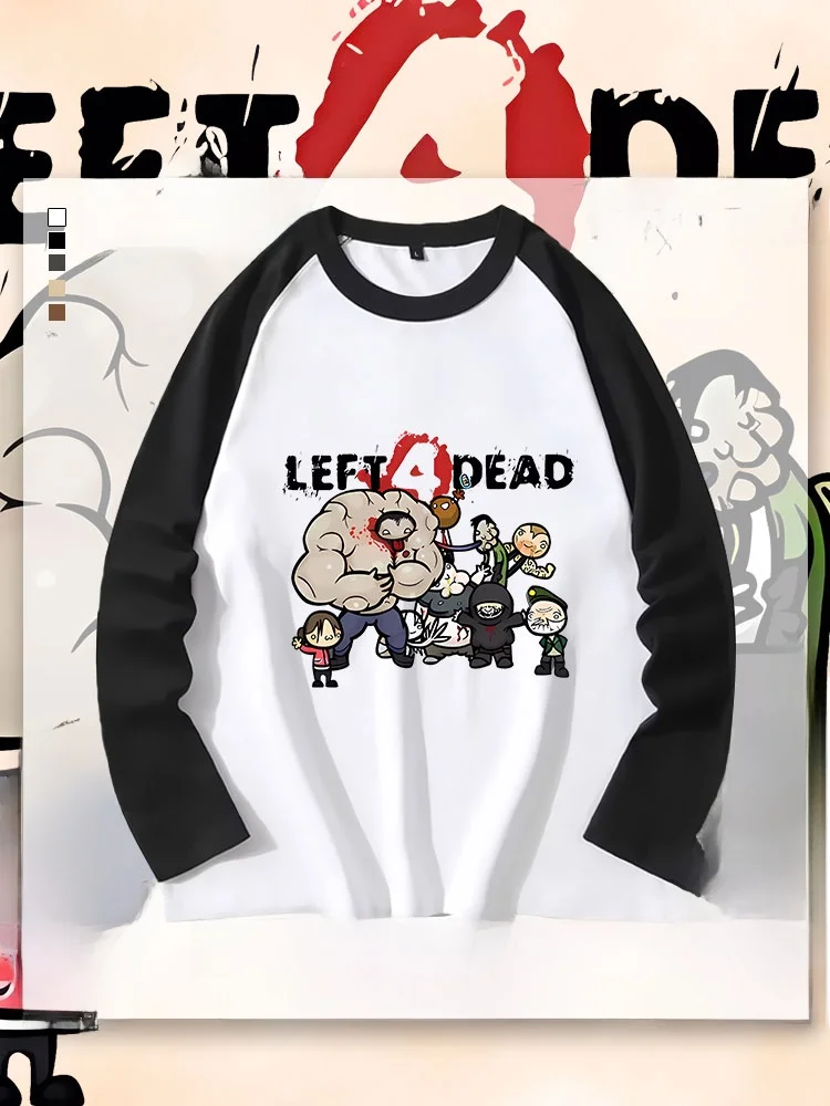 

Dleft4dead Survival Game Collaborative Heavyweight 280g Cotton Long Sve T-irt Cartoon round Ne ex Casual Tee