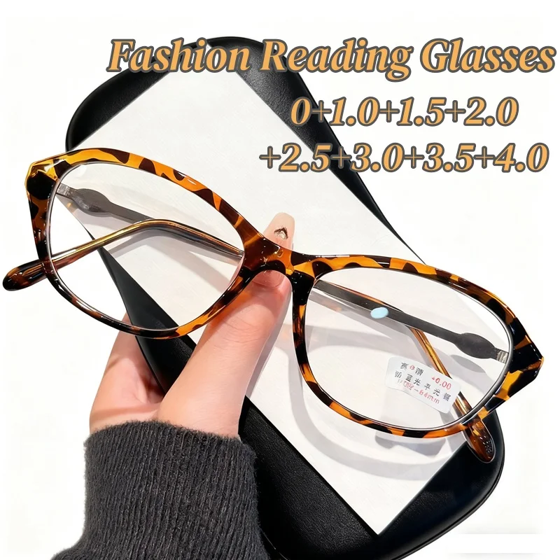 

Cat Eye Women's Reading Glasses Trendy Fashion Oval Frame Presbyopia Glasses Men Ladies Retro High Definition Eyeglasses