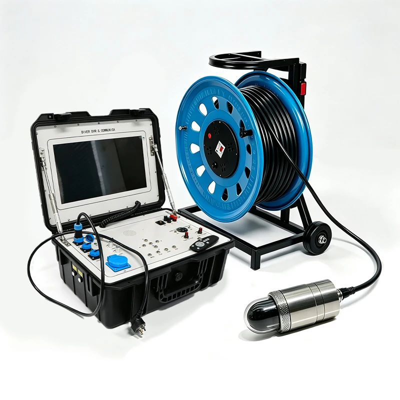 360 Portable Underwater Camera System 100m Depth AHD 2MP DVR Control Box 100m Cable Winch For Underwater Pipeline Inspection&ROV