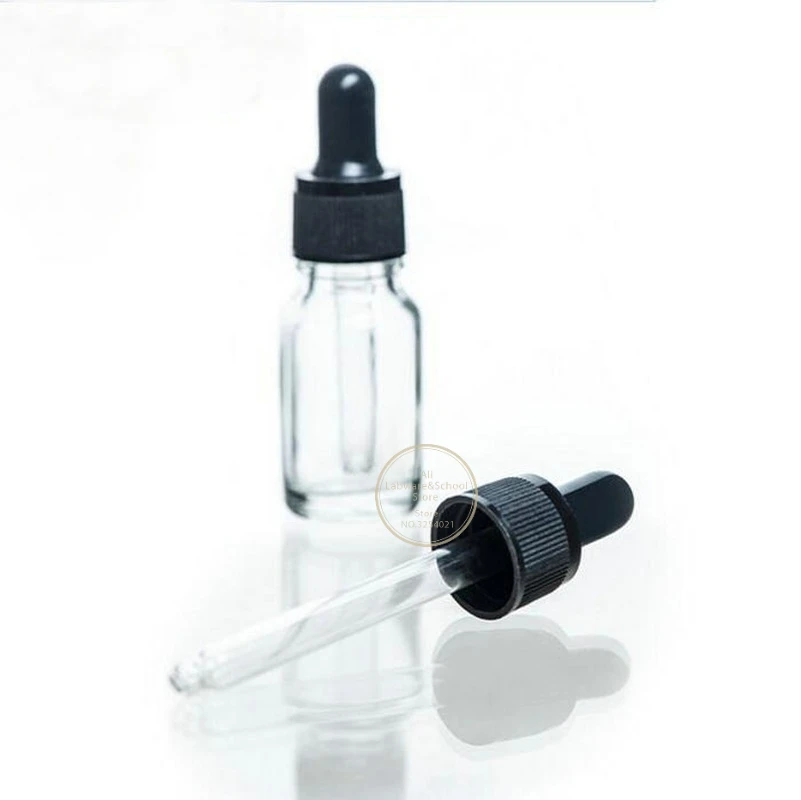 Imagem -05 - para 100ml Laboratório Marrom Limpar Garrafa Conta-gotas de Vidro Essência Cosmética Garrafa Conta-gotas 10 Peças Lote 5ml