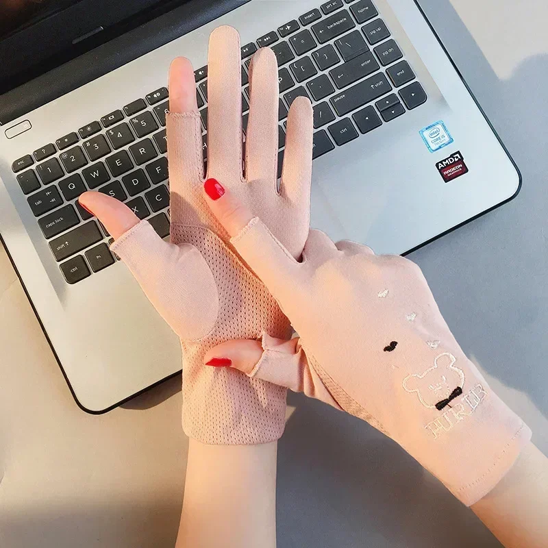 Ультратонкие эластичные тюлевые сетчатые перчатки, элегантные женские сексуальные черные солнцезащитные перчатки, женские анти-УФ-перчатки для вождения автомобиля