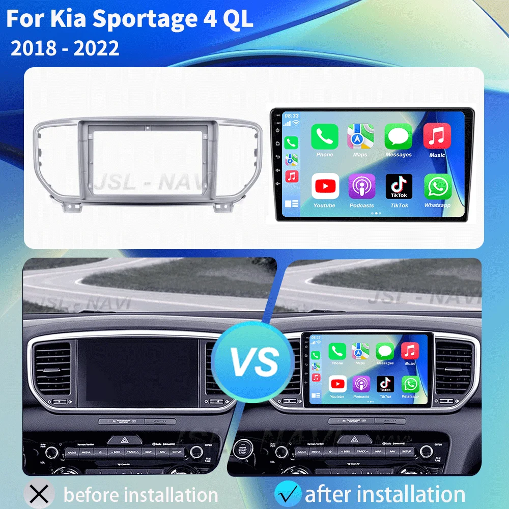 Car Radio Android 16 Player For Kia Sportage 4 QL 2018 2019 2020 2021 2022 GPS Head Unit Navigation 2 DIN Video WIFI+4G Stereo