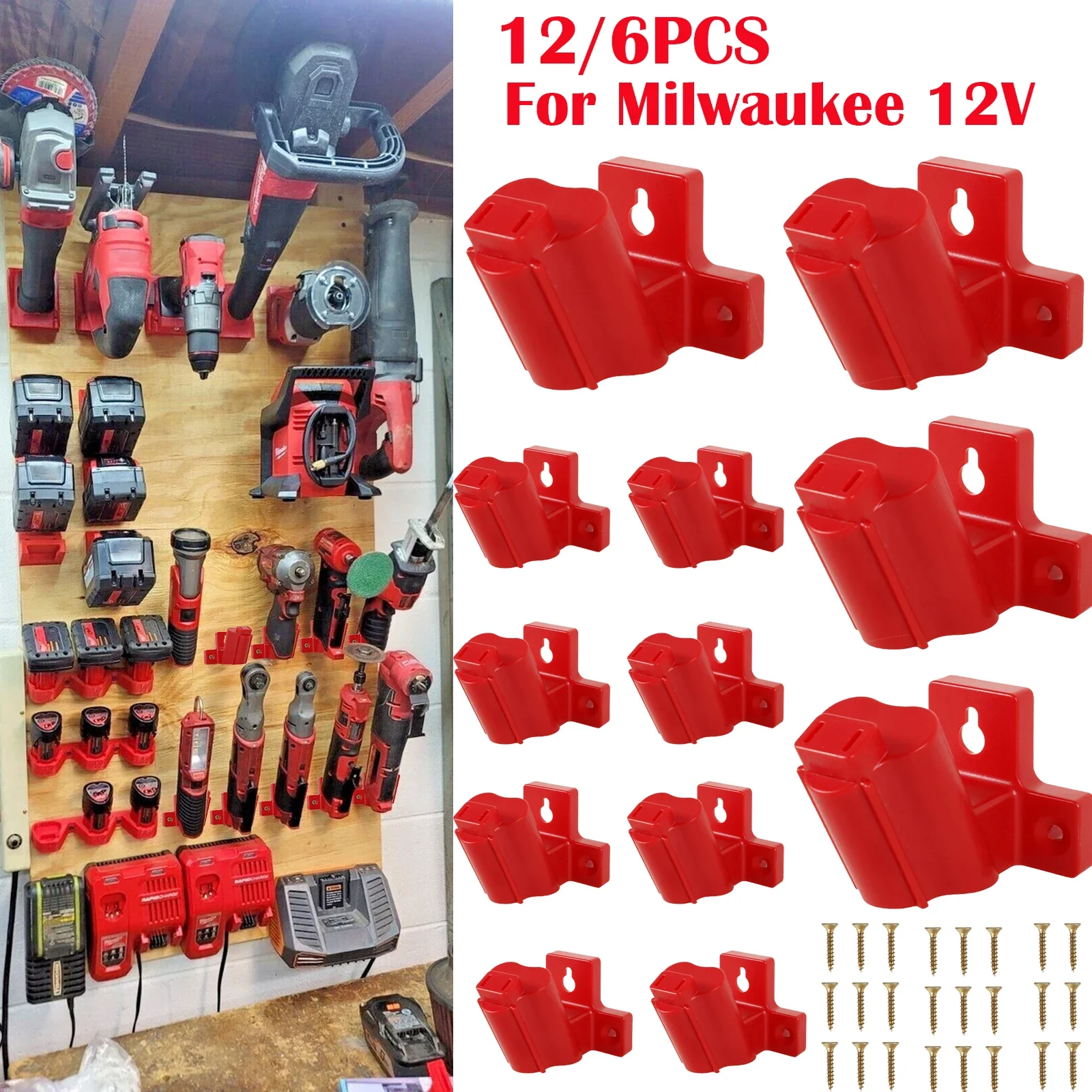 

Держатель для инструментов (12/6 шт.) из АБС-пластика, совместимый с Milwaukee M12 12V, для дрелей и электроинструментов