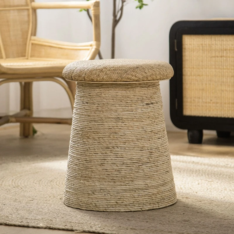 

Modern Furniture,Creative Rattan Stool,Vintage Hemp Woven Stool,Change Shoe Stool,Round Footstool,Home Leisure Chair,Mobile Seat
