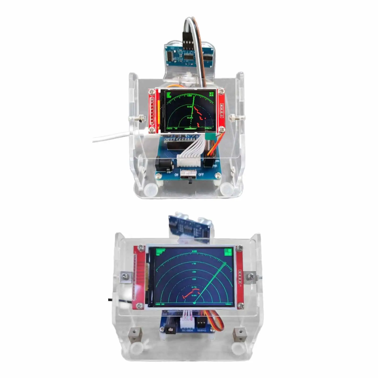 

Ultrasonic Sensors Detection Module Easy to Assemble DIY Kit Sturdy Decoration with Screen for 1/10 RC Car Crawlers Accessory