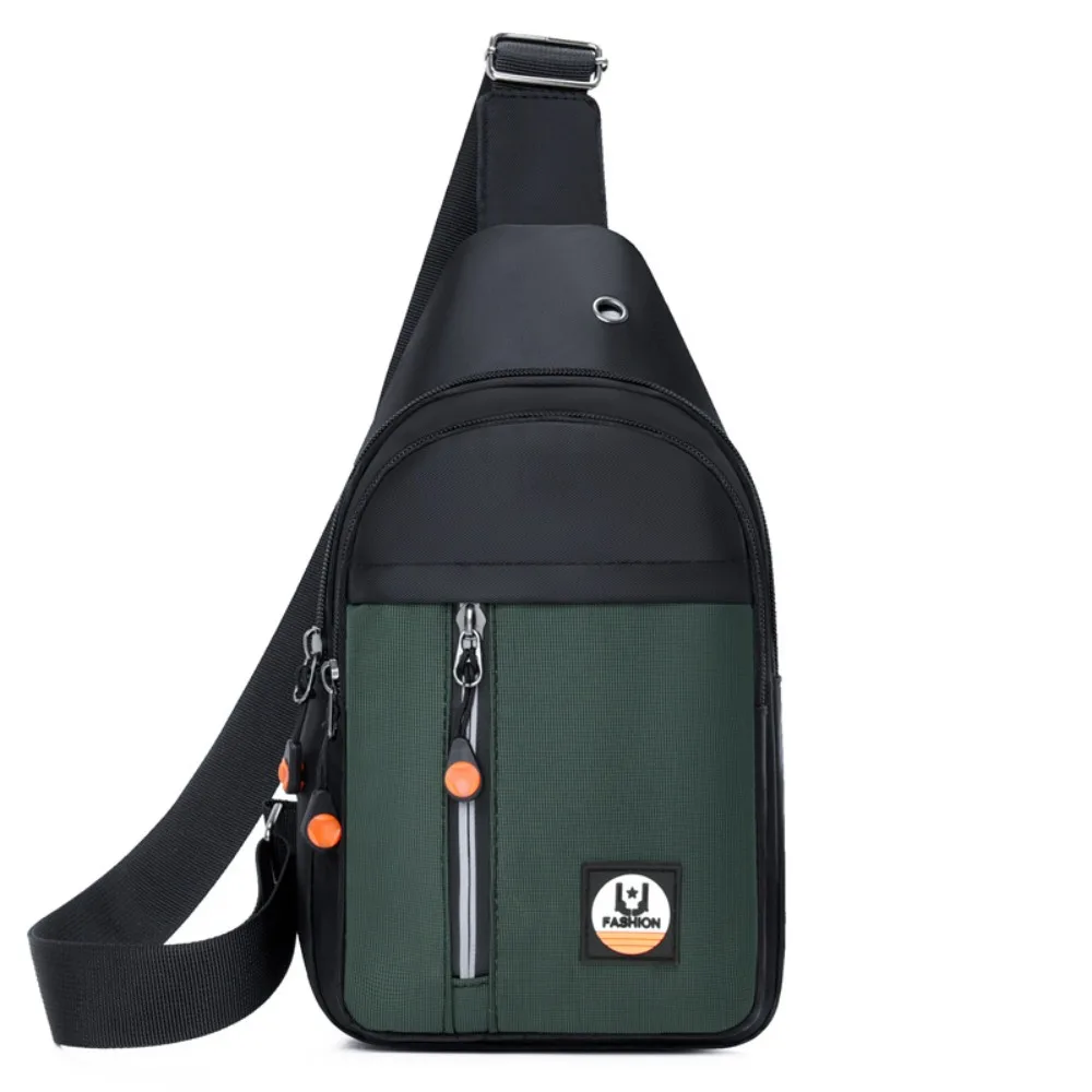 

Oxford Cloth Men's Chest Bag Multipocket Large Capacity Outdoor Waist Bag Single Shoulder Adjustable Strap Sports Walking Bag