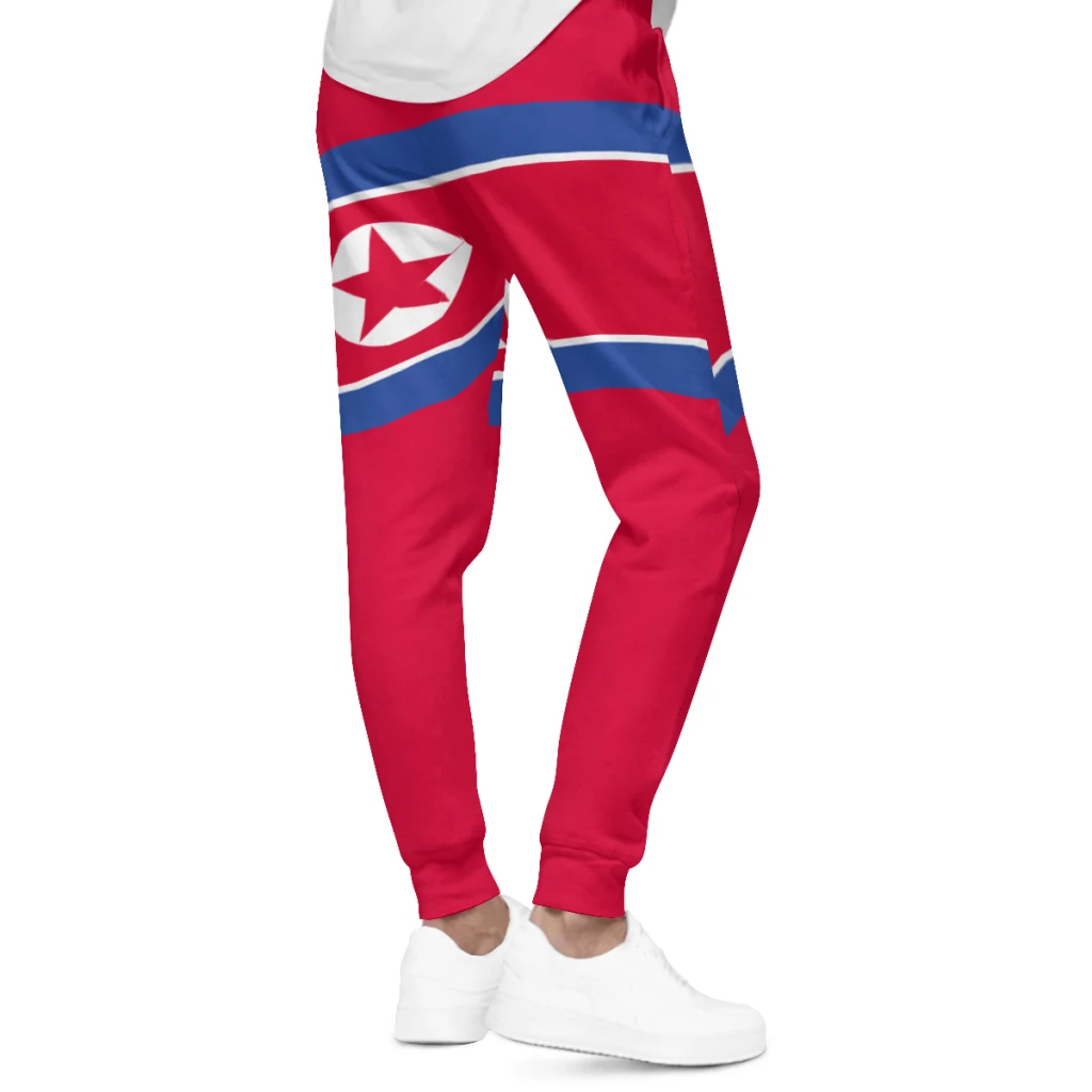 2025 flaga koryi północnej męskie spodnie dresowe z kieszeniami biegacze dla mężczyzn sportowe spodnie dresowe na co dzień ze sznurkiem
