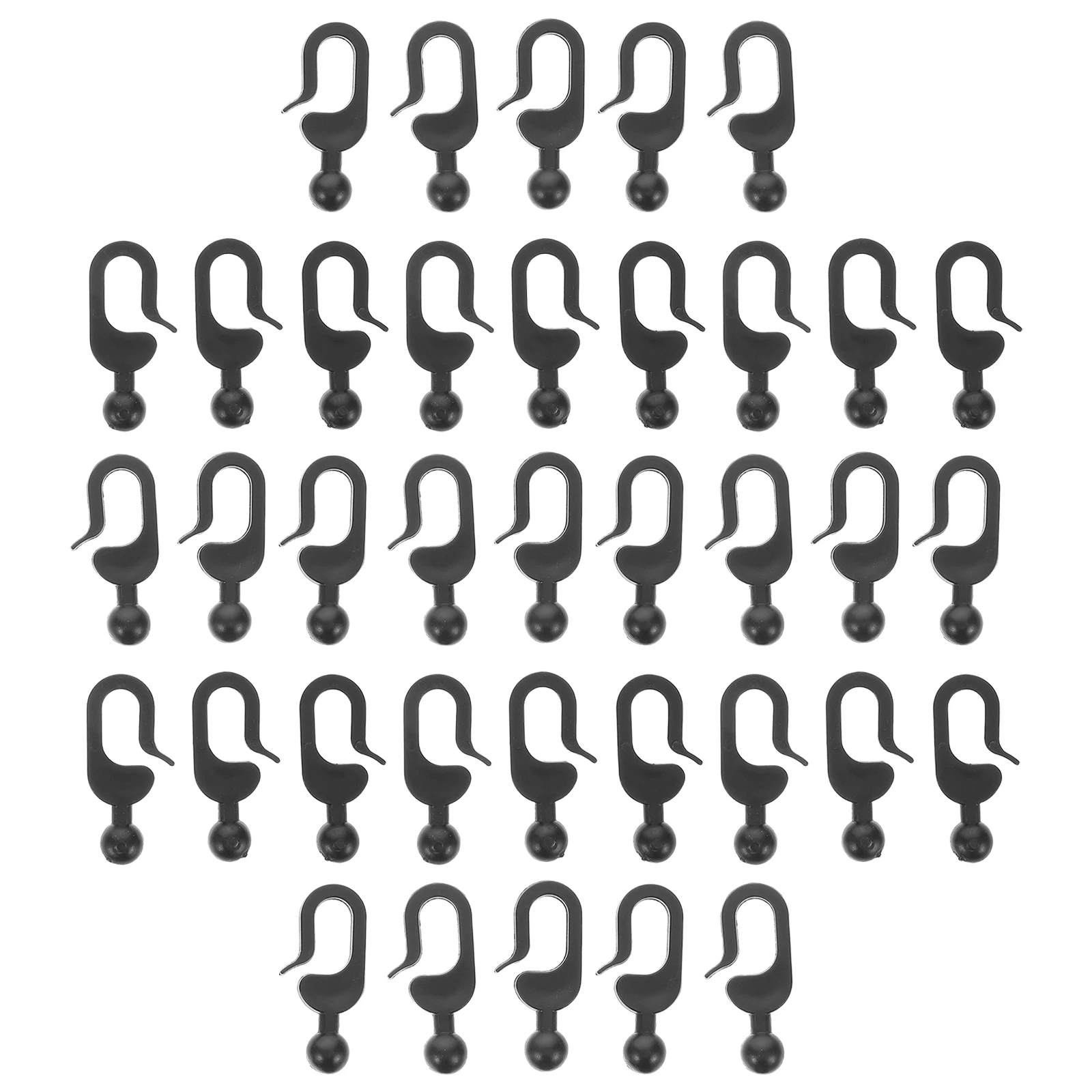 

50 Pcs Tent Sunshade Hook Clips for Hanging Camping Canopy up Curtain Holders Black Accessories Hooks