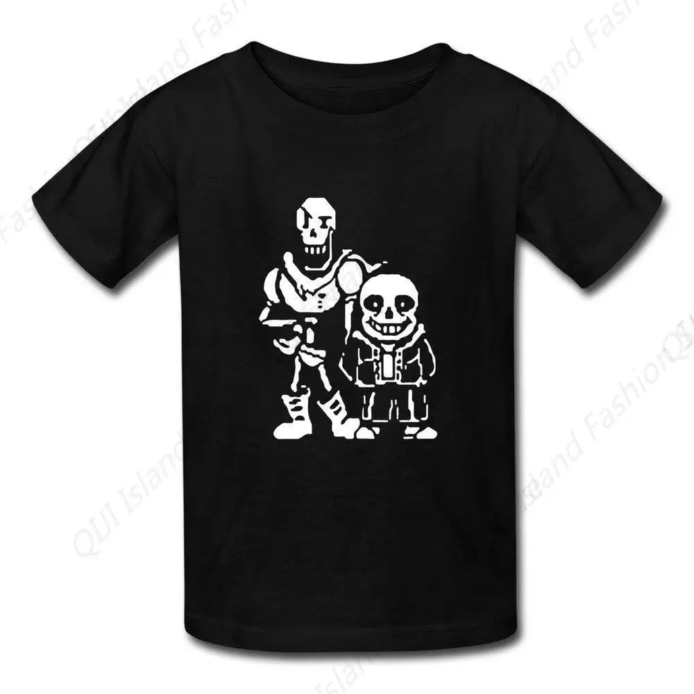 Boys and Girls Undertale Sans and Papyrus T-Shirts Black