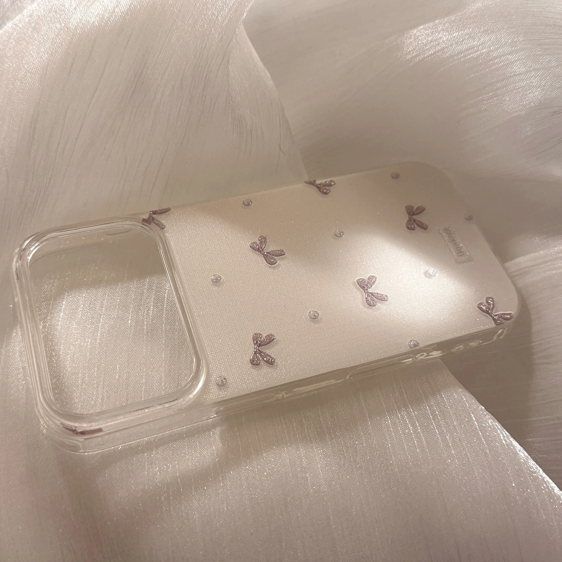 Korean 3D Bowknot Glitter Phone Case For iPhone 17 Air 16 15 14 13 12 11 Pro Max XS XR X 7 8 Plus Shockproof Protective Cover view 2