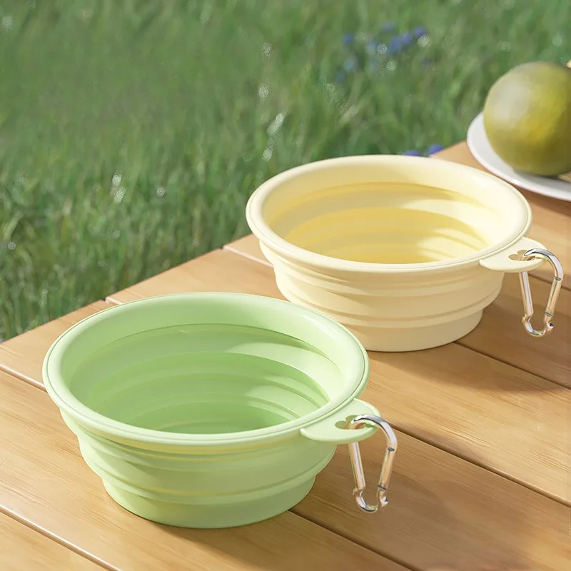 

Dog Pet Folding Silicone Bowl Outdoor Travel Foldable Portable Cat Food Water Container Feeding Tray Bowl Dog Bowls Pet Supplies