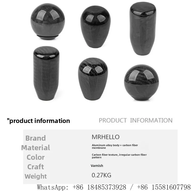 Real Carbon Fiber Shift Knob Car Manual Gear Shifter Head Ball Oval Shape Gear Stick Replacement Modification Parts
