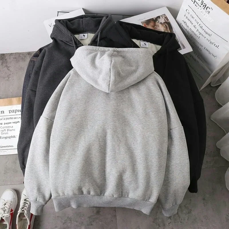 Trendy Korean Style Men's Hooded Cardigan Sweatshirt Loose Fit Casual Zipper Top Early Autumn Chic Versatile Student Hoodie