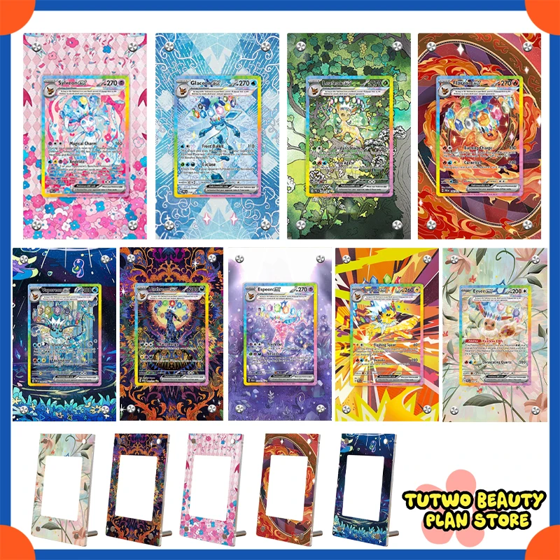 

Аниме мультфильм Eeveelution игра коллекционная карта акриловый кирпич Eevee Umbreon Sylveon Vaporeon расширенная подставка для рисования игрушка