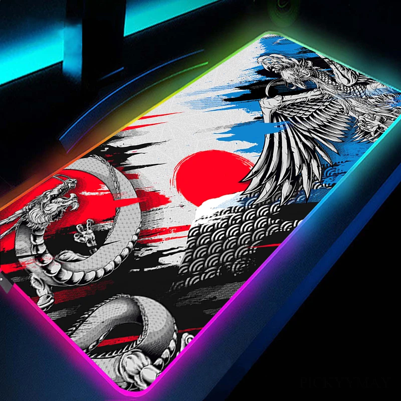 

RGB Mouse Pad 900x400mm Rubber Gaming Mouse Pad LED Dragon Laptop Keyboard Mat Anti-slip Best Choice Mousepad XXL Desk Mat