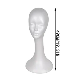 Plus Size Foam Female Human Head Long Neck Mannequin Wig Hat Glasses Display Stand Model Training Head Kit Hair Tool