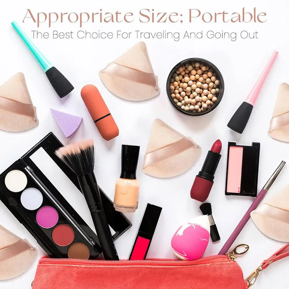 Triangle Velvet Powder Puff Pizza Flours Mini Face Makeup sponge Cosmetics Washable Lightweight Makeup Tool