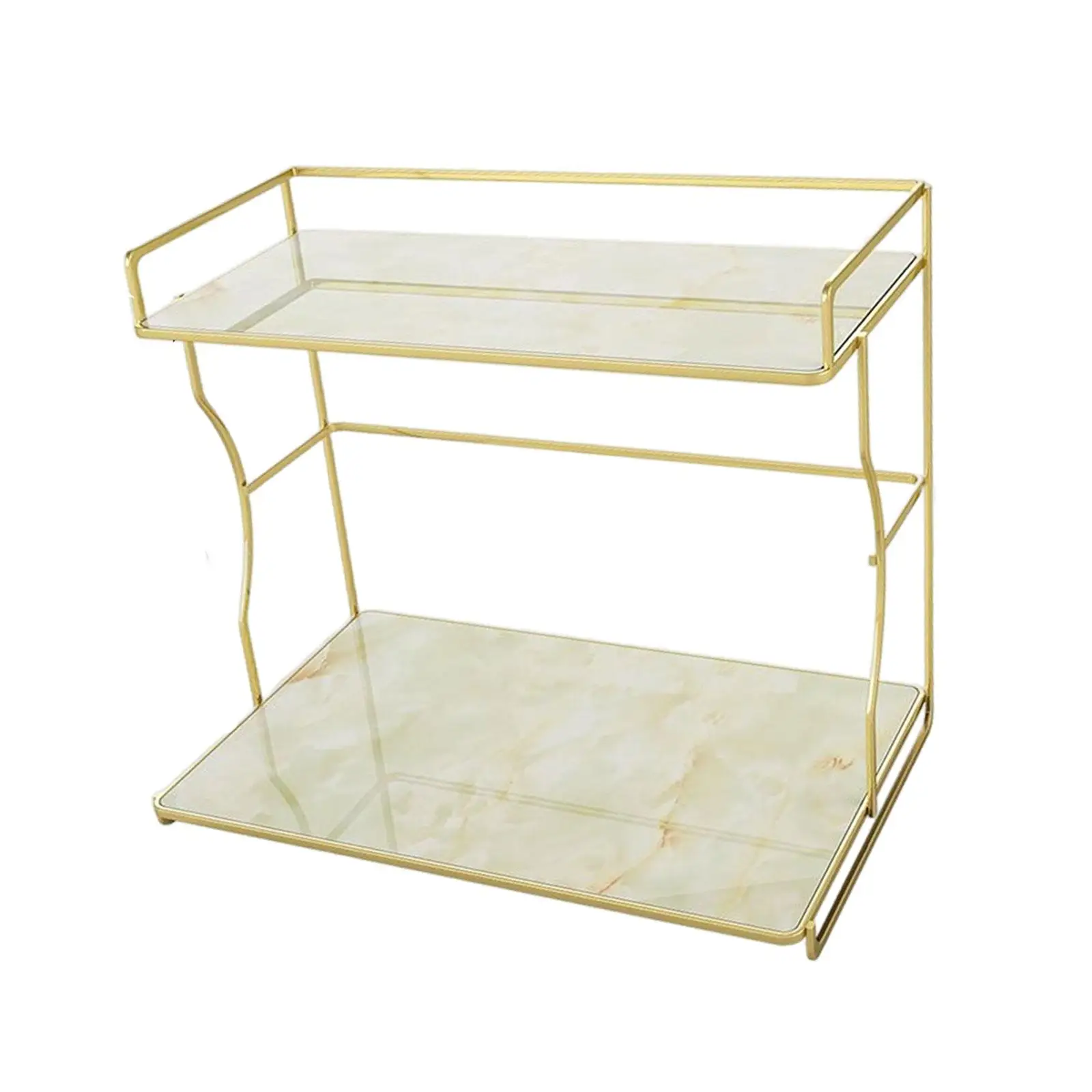 2 Tier Bathroom Countertop Organizer Metal Frame Bedroom Dresser Display
