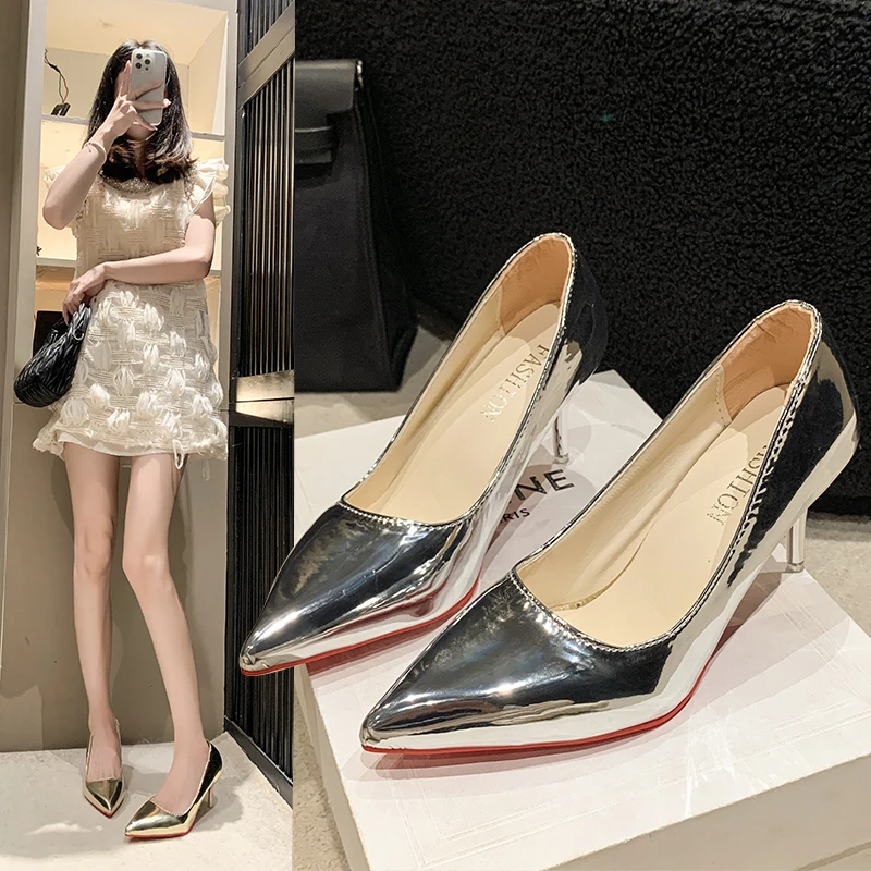 2024 High Heels Women Pumps Red Bottom Pointed Toe High Heels Plus Size Woman Wedding Shoes Bride Mary Jane Shoes Platform Heels image 3