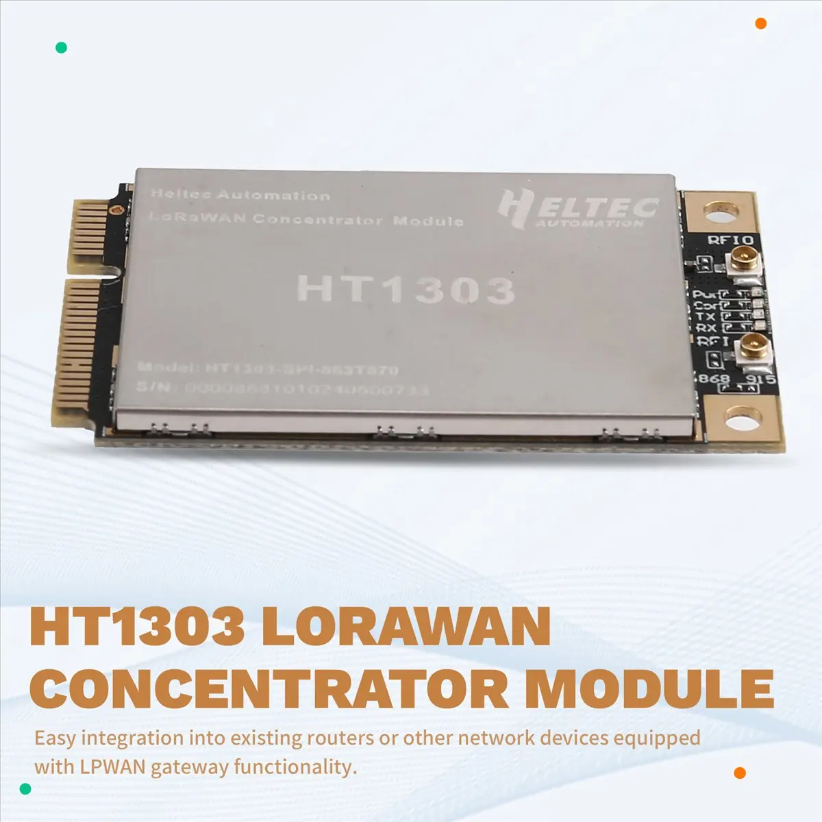 【Fast Delivery】-1333- HT1303 LoRaWAN Concentrator Module SX1302 SX1250 Chip LoRa Gateway Base Station Module 868MHz SPI Version