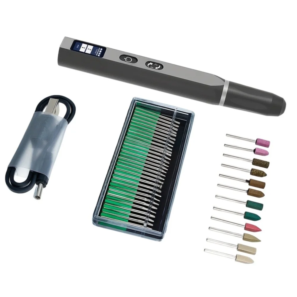 Aluminum Alloy Electric Engraving Pen Grinder Rechargeable Tool for For metal Wood Jade and PC Board Polishing and Carving